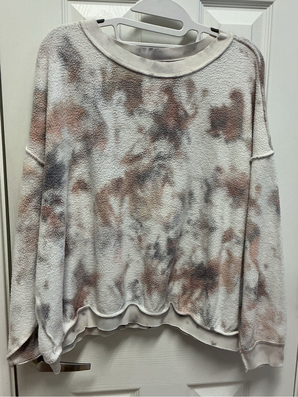 Free People XS Kelly Washed Tie Dye Sweatshirt Slouchy Crew Neck Long Sleeves